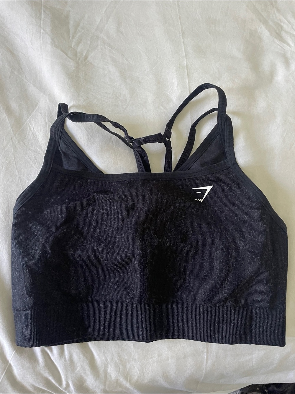 Gymshark Black Seamless Strappy Crop Sports Bra